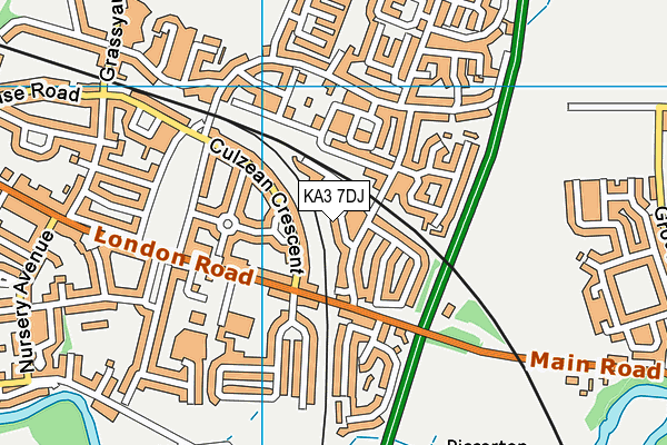 KA3 7DJ map - OS VectorMap District (Ordnance Survey)