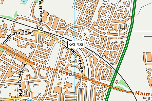 KA3 7DS map - OS VectorMap District (Ordnance Survey)