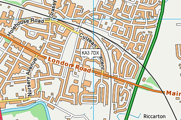 KA3 7DX map - OS VectorMap District (Ordnance Survey)