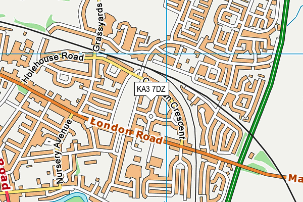 KA3 7DZ map - OS VectorMap District (Ordnance Survey)