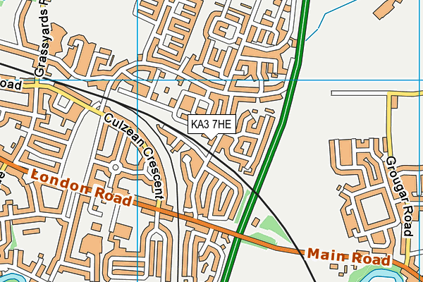 KA3 7HE map - OS VectorMap District (Ordnance Survey)