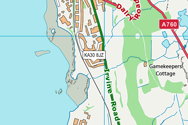 KA30 8JZ map - OS VectorMap District (Ordnance Survey)