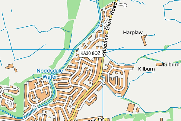 KA30 8QZ map - OS VectorMap District (Ordnance Survey)