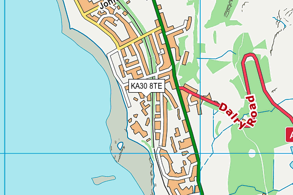 KA30 8TE map - OS VectorMap District (Ordnance Survey)