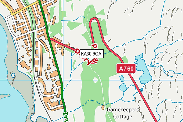 KA30 9QA map - OS VectorMap District (Ordnance Survey)