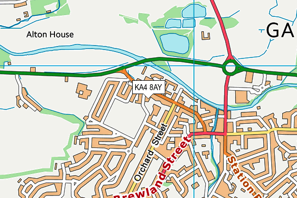 KA4 8AY map - OS VectorMap District (Ordnance Survey)