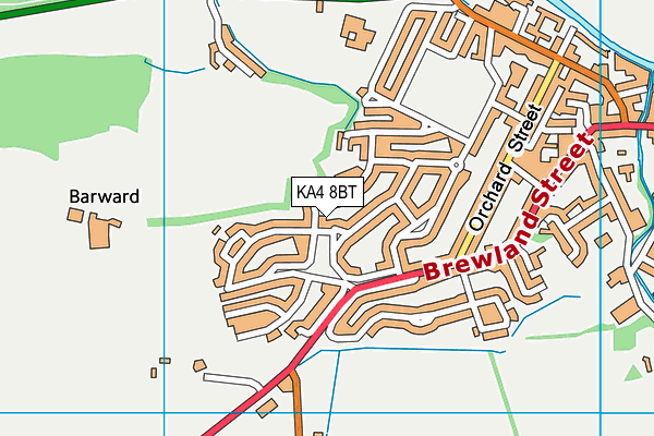 KA4 8BT map - OS VectorMap District (Ordnance Survey)