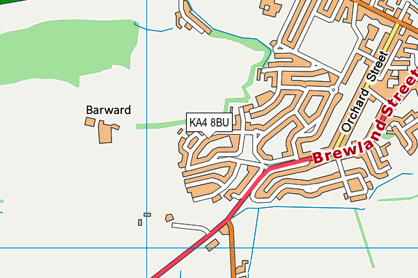 KA4 8BU map - OS VectorMap District (Ordnance Survey)