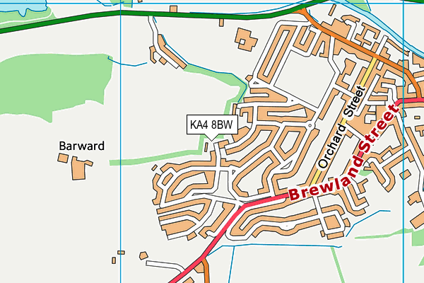KA4 8BW map - OS VectorMap District (Ordnance Survey)