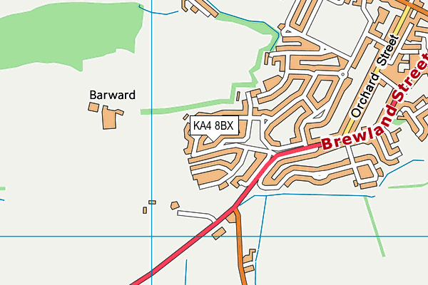 KA4 8BX map - OS VectorMap District (Ordnance Survey)