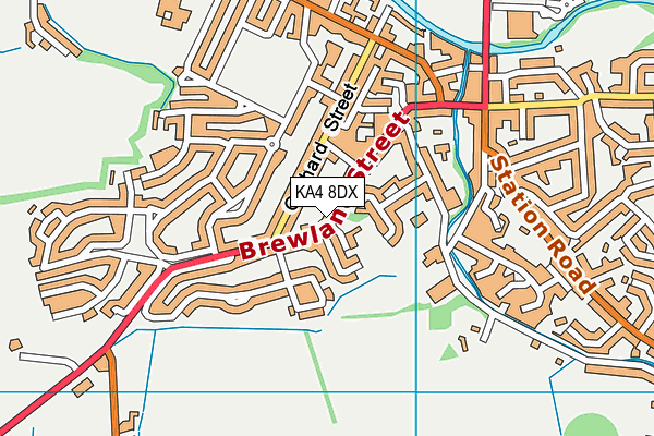 KA4 8DX map - OS VectorMap District (Ordnance Survey)