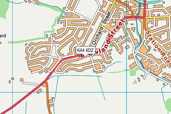 KA4 8DZ map - OS VectorMap District (Ordnance Survey)