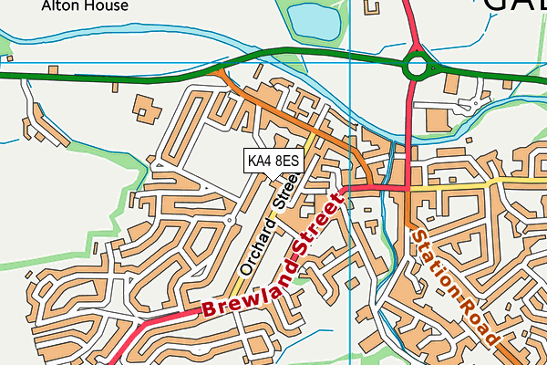 KA4 8ES map - OS VectorMap District (Ordnance Survey)