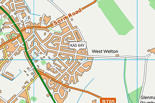 KA5 6AY map - OS VectorMap District (Ordnance Survey)