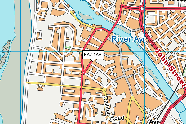 KA7 1AA map - OS VectorMap District (Ordnance Survey)