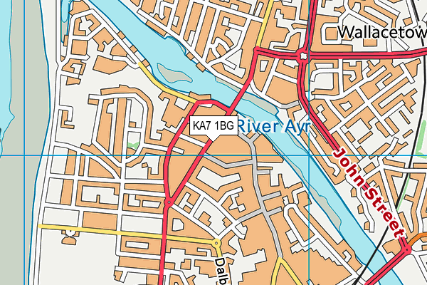 KA7 1BG map - OS VectorMap District (Ordnance Survey)