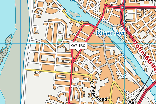 KA7 1BX map - OS VectorMap District (Ordnance Survey)