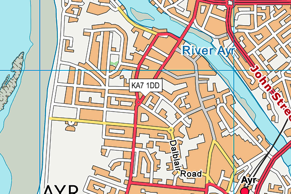 KA7 1DD map - OS VectorMap District (Ordnance Survey)