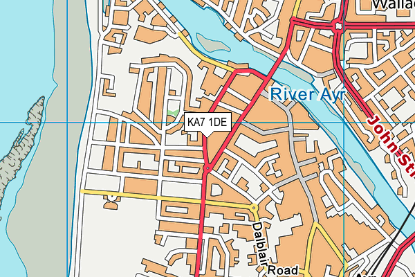KA7 1DE map - OS VectorMap District (Ordnance Survey)