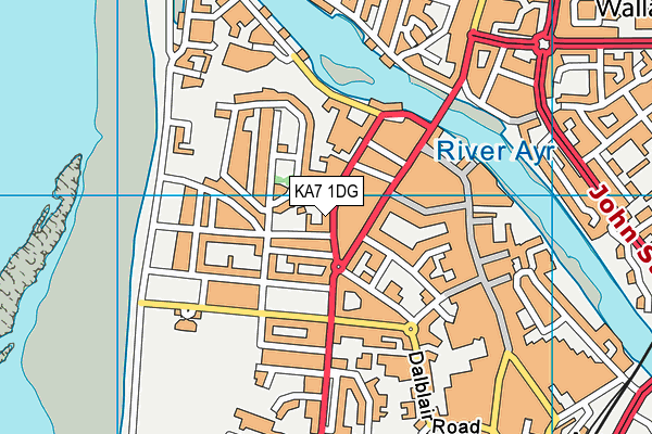 KA7 1DG map - OS VectorMap District (Ordnance Survey)