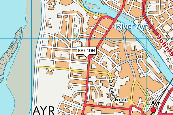 KA7 1DH map - OS VectorMap District (Ordnance Survey)