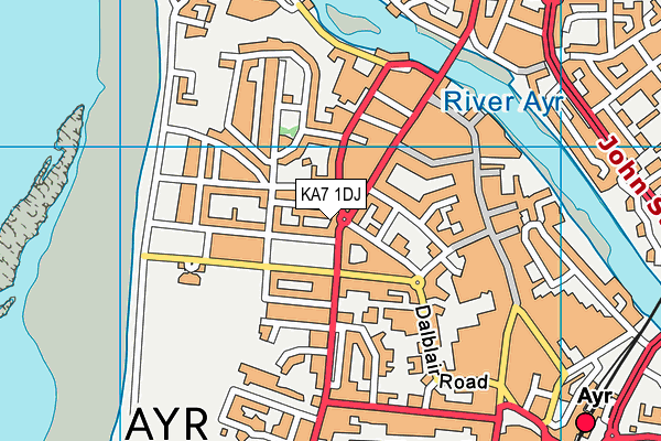 KA7 1DJ map - OS VectorMap District (Ordnance Survey)