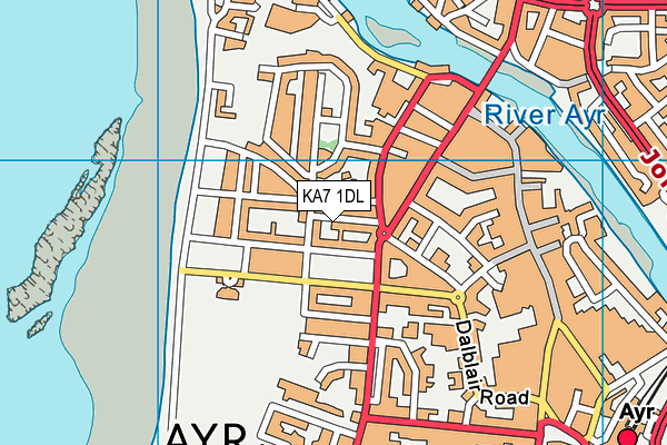 KA7 1DL map - OS VectorMap District (Ordnance Survey)