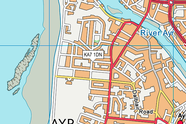 KA7 1DN map - OS VectorMap District (Ordnance Survey)