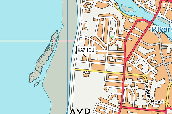 KA7 1DU map - OS VectorMap District (Ordnance Survey)
