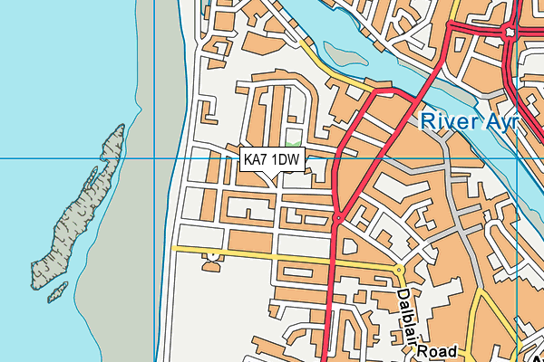 KA7 1DW map - OS VectorMap District (Ordnance Survey)