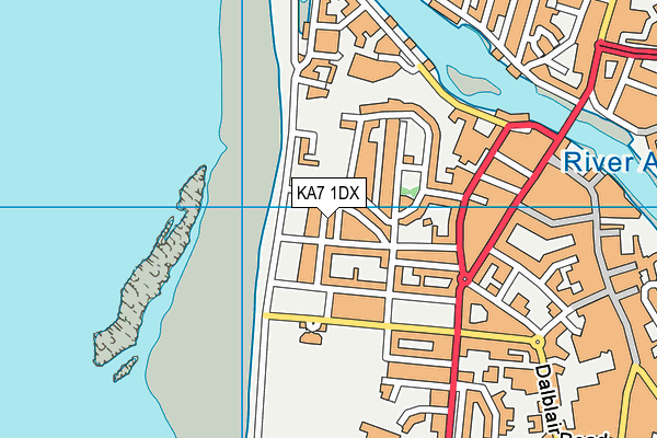 KA7 1DX map - OS VectorMap District (Ordnance Survey)