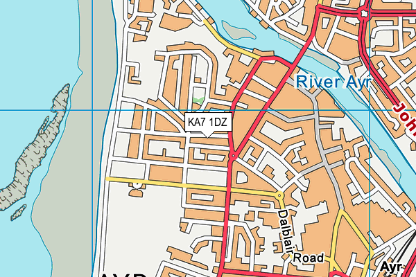 KA7 1DZ map - OS VectorMap District (Ordnance Survey)