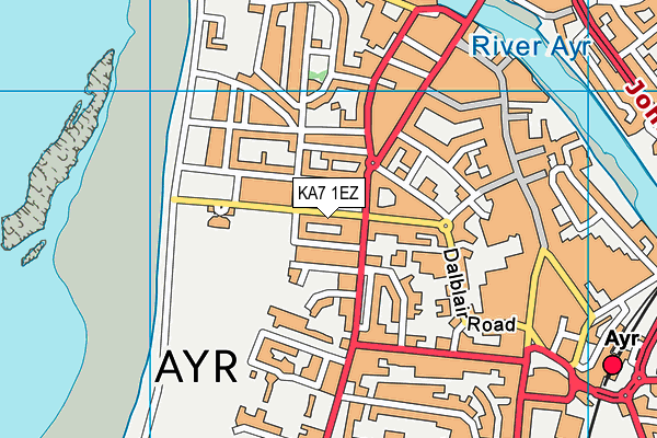 KA7 1EZ map - OS VectorMap District (Ordnance Survey)
