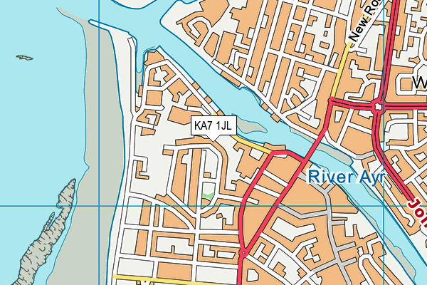 KA7 1JL map - OS VectorMap District (Ordnance Survey)