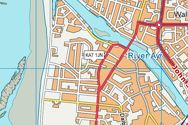 KA7 1JN map - OS VectorMap District (Ordnance Survey)