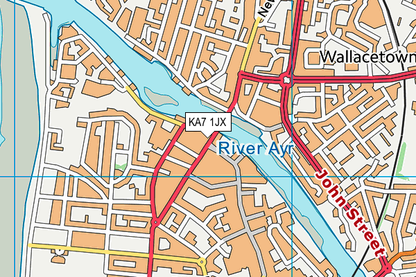 KA7 1JX map - OS VectorMap District (Ordnance Survey)