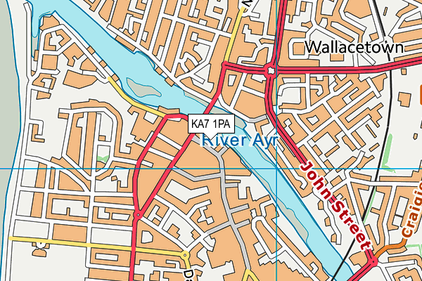KA7 1PA map - OS VectorMap District (Ordnance Survey)