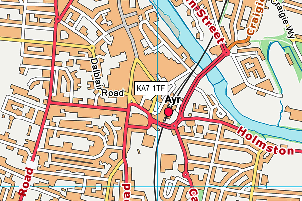 KA7 1TF map - OS VectorMap District (Ordnance Survey)