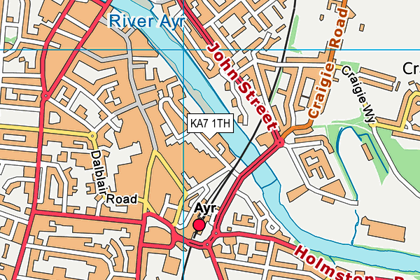 KA7 1TH map - OS VectorMap District (Ordnance Survey)