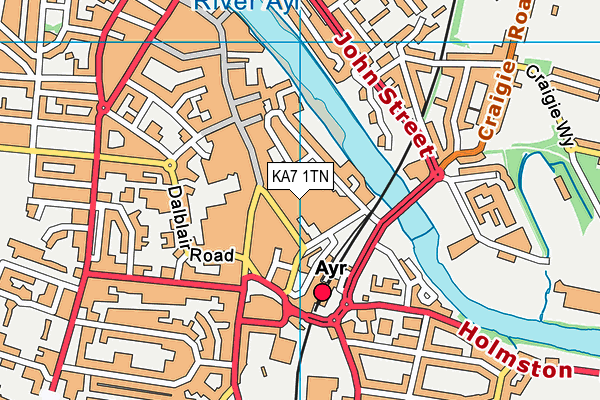 KA7 1TN map - OS VectorMap District (Ordnance Survey)