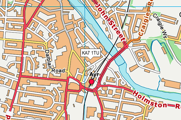 KA7 1TU map - OS VectorMap District (Ordnance Survey)