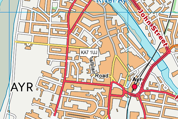 KA7 1UJ map - OS VectorMap District (Ordnance Survey)