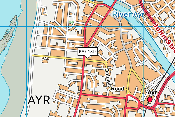 KA7 1XD map - OS VectorMap District (Ordnance Survey)