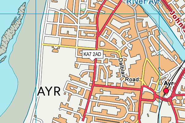 KA7 2AD map - OS VectorMap District (Ordnance Survey)