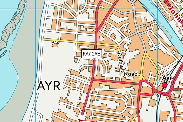 KA7 2AE map - OS VectorMap District (Ordnance Survey)