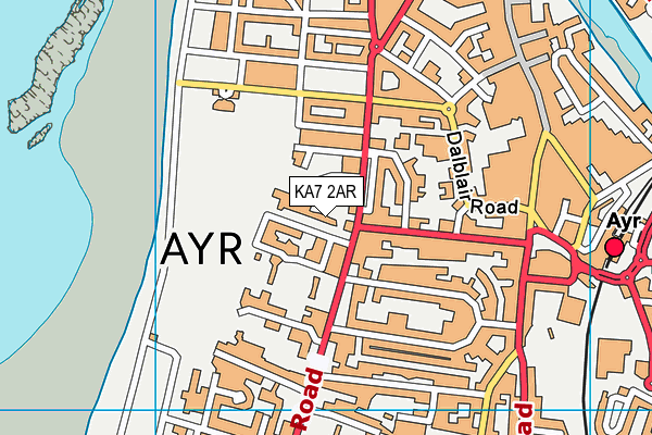 KA7 2AR map - OS VectorMap District (Ordnance Survey)