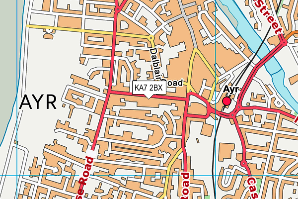 KA7 2BX map - OS VectorMap District (Ordnance Survey)