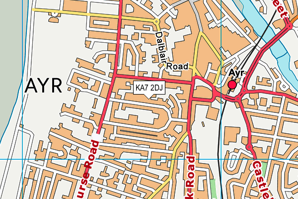 KA7 2DJ map - OS VectorMap District (Ordnance Survey)