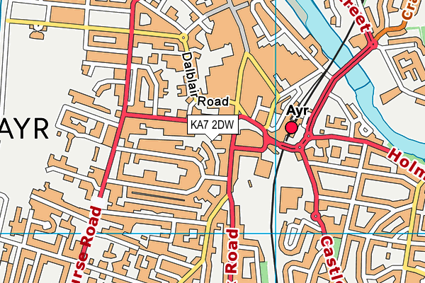 KA7 2DW map - OS VectorMap District (Ordnance Survey)