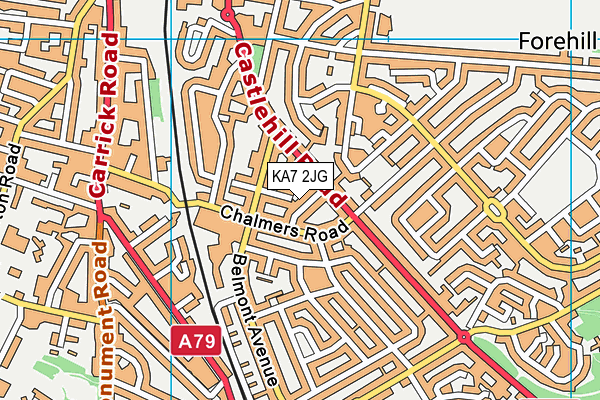 KA7 2JG map - OS VectorMap District (Ordnance Survey)